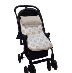 Colchoneta para Coches maternelle Beige Leoncitos, para coche de paseo o en la silla de auto,acolchado, suave, reversible, adaptable