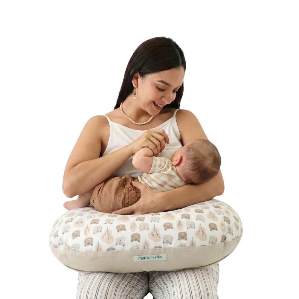 Almohada de Lactancia y Estimulación 5 en 1 Maternelle - Beige Ositos, cojin de lactancia
