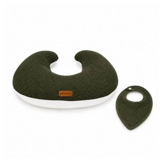 Almohada de Lactancia 5 en 1 y estimulación Maternelle - Bloom Verde Militar, cojin de lactancia, almohada para gestante