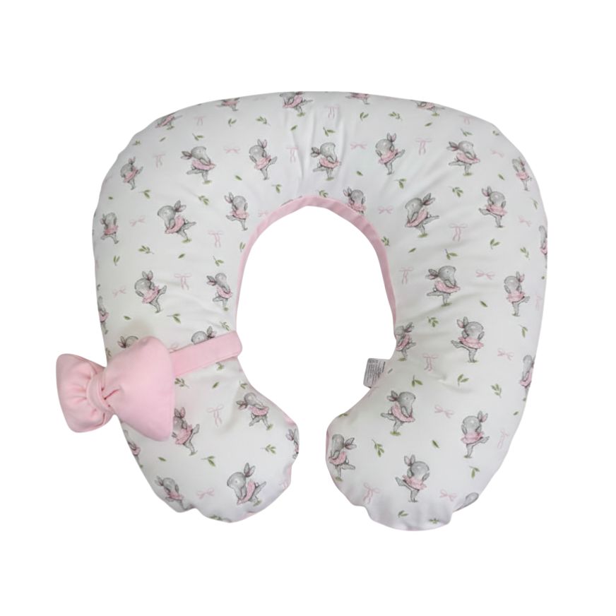 Almohada de Lactancia y Estimulación 5 en 1 Maternelle - Rosado Conejitas Bailarinas, cojin de lactancia