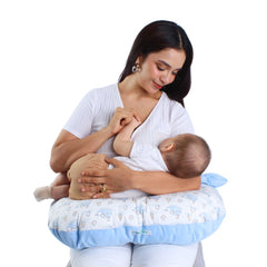 Almohada de Lactancia y Estimulación 5 en 1 maternelle Celeste Pinguino, colecho, soporte de espalda, cojín de lactancia