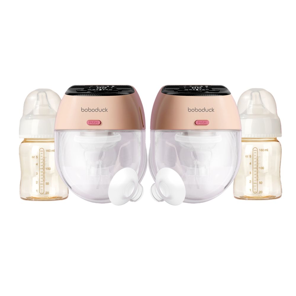 PACK - SET DOBLE DE EXTRACTORES WEARABLE + 2 BIBERONES AMBER 160ML + 2 INSERTOS REDUCTORES DE TALLA - BOBODUCK