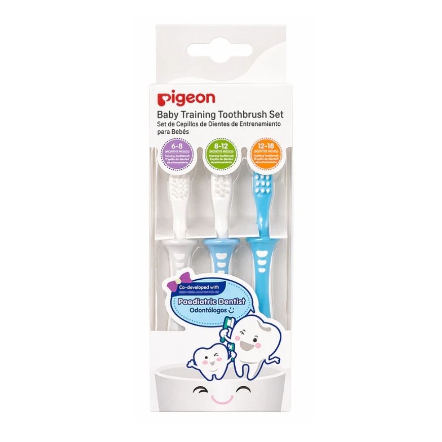 Juego de Cepillo Dental para bebe Paso 1,2,3  Pigeón