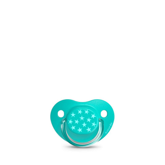 Chupón con tetina anatómica 6-18 m x 2 unidades The Basics Turquesa - Suavinex - Maternelle