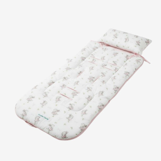Colchoneta para Coches maternelle Rosado Conejita bailarina, para coche de paseo o en la silla de auto,acolchado, suave, reversible, adaptable