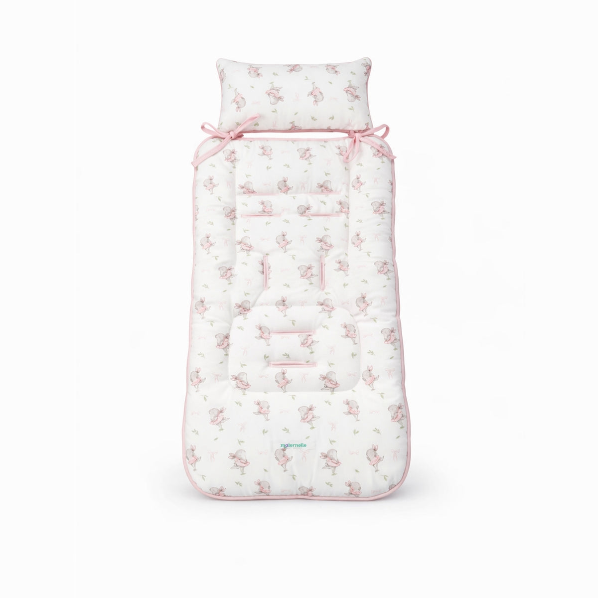 Colchoneta para Coches maternelle Rosado Conejita bailarina, para coche de paseo o en la silla de auto,acolchado, suave, reversible, adaptable