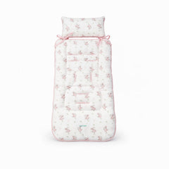 Colchoneta para Coches maternelle Rosado Conejita bailarina, para coche de paseo o en la silla de auto,acolchado, suave, reversible, adaptable