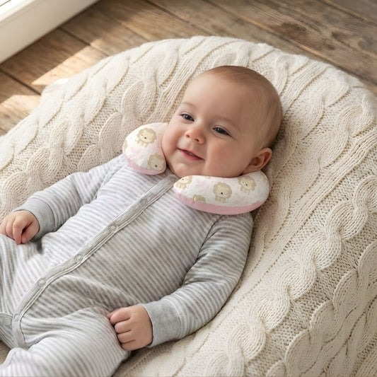 Collarin Cervical antialergico maternelle para bebé Rosado Leoncitos