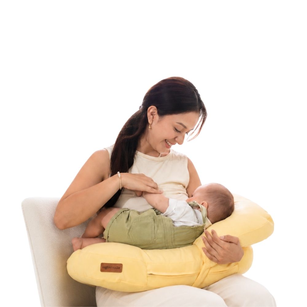 Doble Almohada de Lactancia Multifuncional Maternelle - Modelo Maiz - Soporte Durante la Lactancia y Estimulación