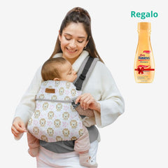 Mochila Ergonómica Evolutiva 4 en 1 maternelle Plomo Leoncitos, canguro, portabebé