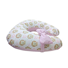 Almohada de Lactancia y Estimulación 5 en 1 Maternelle - Rosado bebé Leoncitos, cojin de lactancia