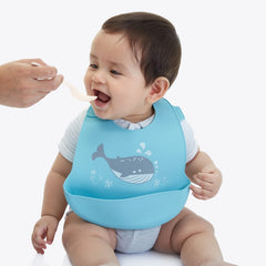 Babero con Bolsillo de Silicona Ballenitas - Maternelle