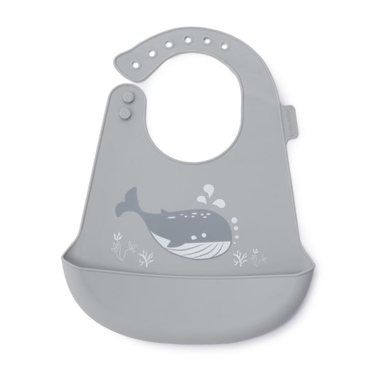 Babero con Bolsillo de Silicona Ballenitas - Maternelle
