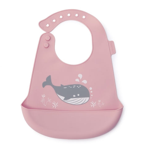 Babero con Bolsillo de Silicona Ballenitas - Maternelle