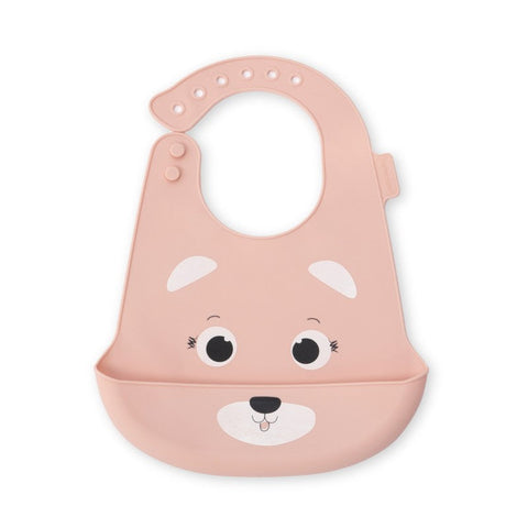 Babero maternelle con bolsillo de silicona osito para bebés y niños
