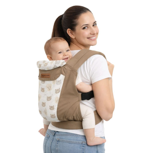 Mochila Portabebé Ergonómica 4 en 1 Maternelle - Modelo Arena Ositos- Adaptable y Confortable