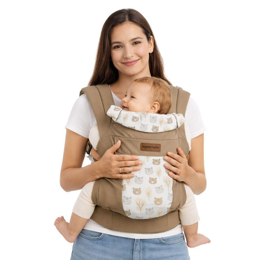 Mochila Portabebé Ergonómica 4 en 1 Maternelle - Modelo Arena Ositos- Adaptable y Confortable