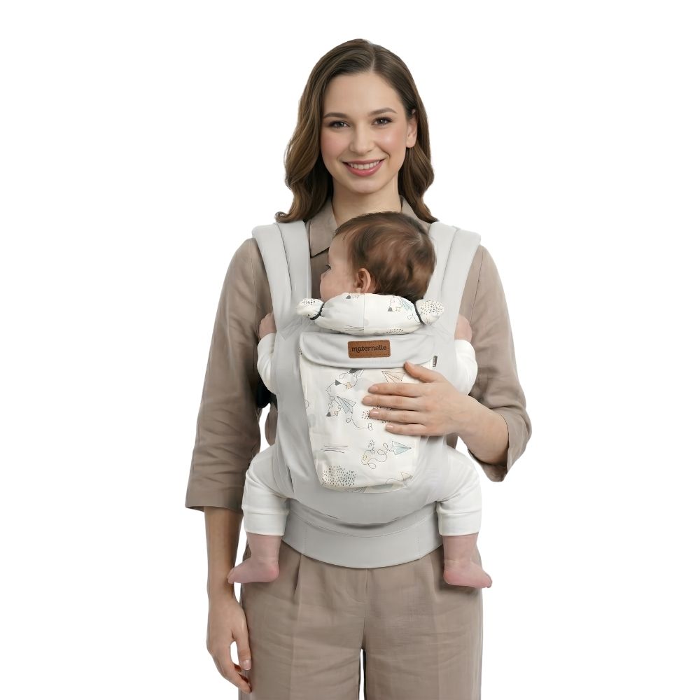 Mochila Portabebé Ergonómica 4 en 1 Maternelle - Modelo Plomo Cometa - Adaptable y Confortable