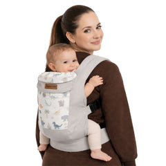 Mochila Portabebé Ergonómica 4 en 1 Maternelle - Modelo Plomo Dinosaurio- Adaptable y Confortable