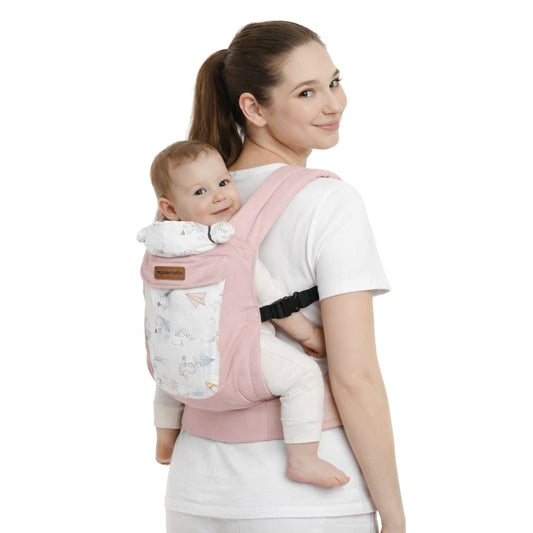 Mochila Portabebé Ergonómica 4 en 1 Maternelle - Modelo Rosado Cometa - Adaptable y Confortable