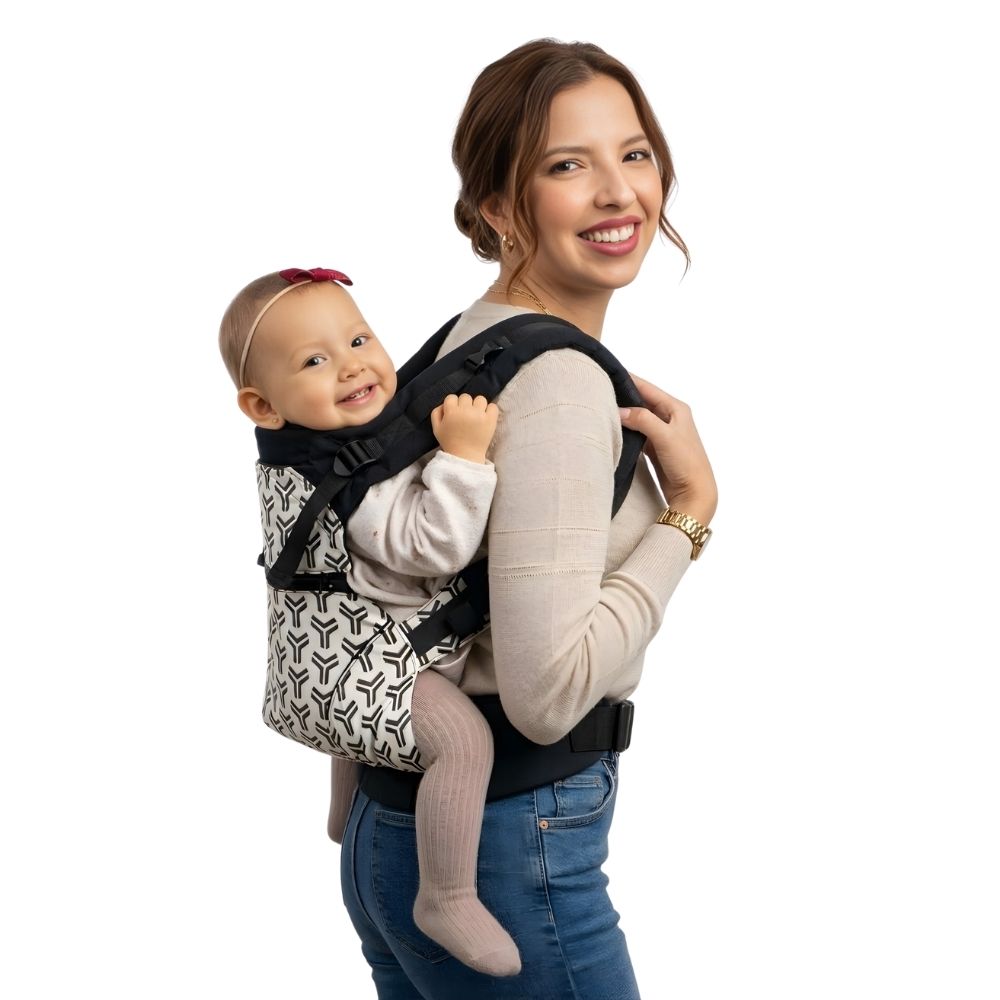 Mochila Ergonómica Evolutiva 4 en 1 maternelle Negro rayas, canguro, portabebé