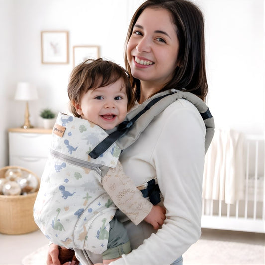 Mochila Ergonómica Evolutiva 4 en 1 maternelle  Plomo Dinosaurio, canguro, portabebé