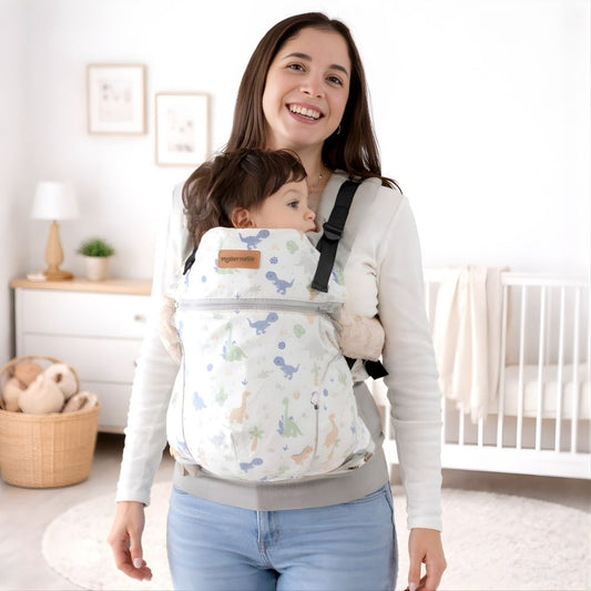 Mochila Ergonómica Evolutiva 4 en 1 maternelle  Plomo Dinosaurio, canguro, portabebé