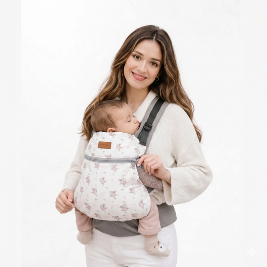 Mochila Ergonómica Evolutiva 4 en 1 Maternelle Plomo Conejitas Bailarinas, canguro, portabebé