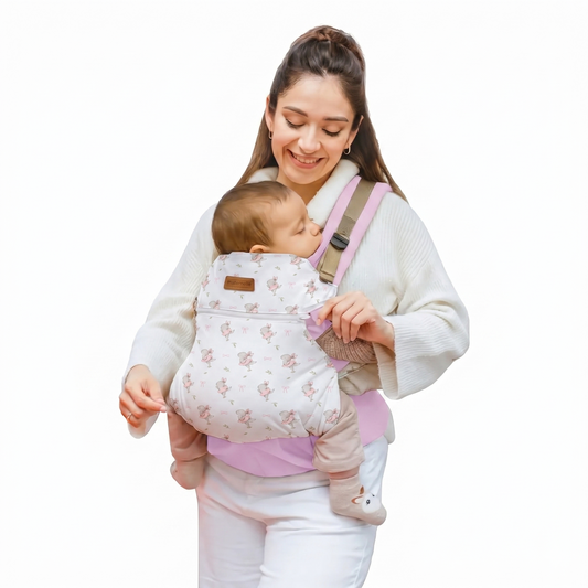 Mochila Ergonómica Evolutiva 4 en 1 Maternelle Rosado Conejitas Bailarinas, canguro, portabebé