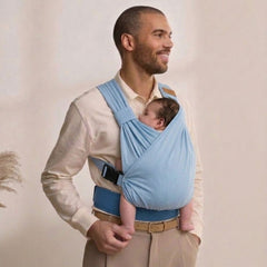 Mochila Fular Ergonomica Evolutiva maternelle Azul Apego, canguro, cojin de lactancia