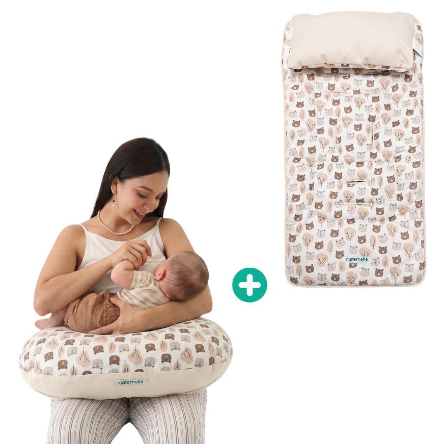 Pack Lactancia & Paseo Maternelle (Almohada de lactancia 5 en 1 + colchoneta para coches)