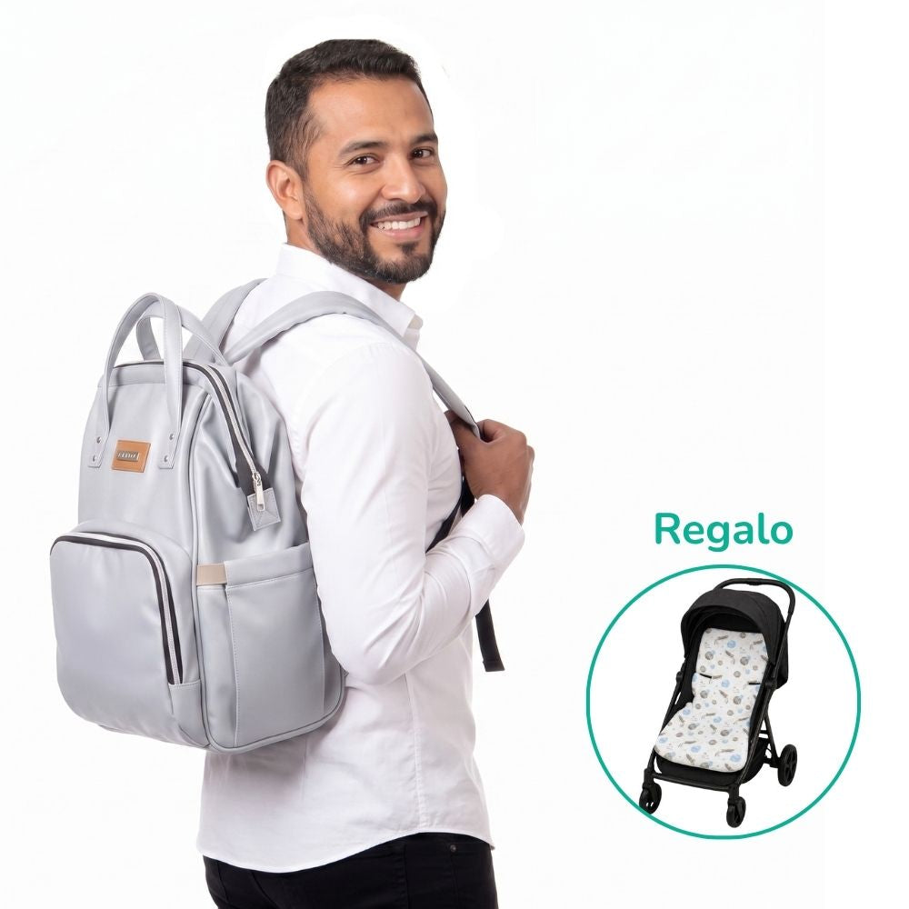 Mochila pañalera Ploma Maternelle para bebé + Regalo (colchoneta para coche SmileBaby)
