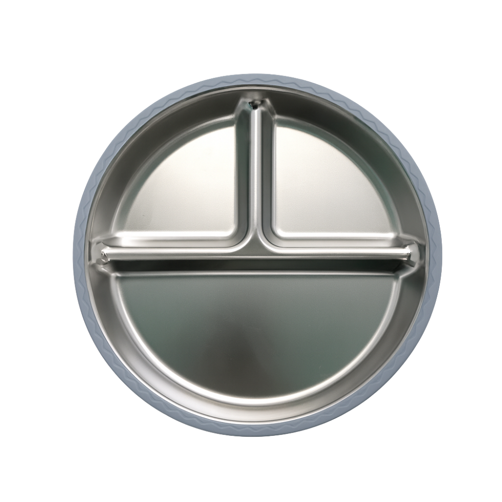 Plato de entrenamiento Dual - Acero Inoxidable con Base de Silicona