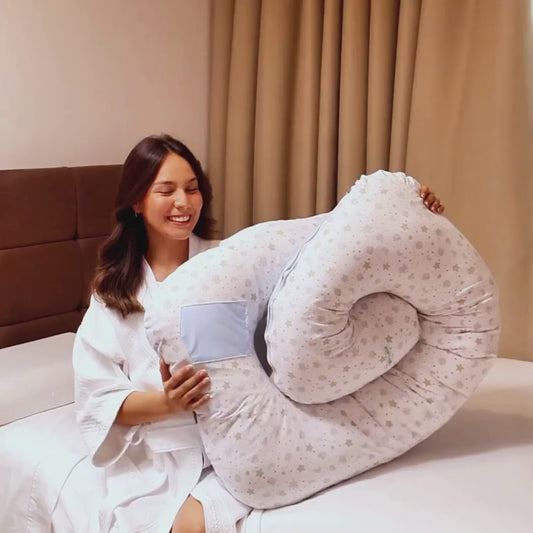 Cojín Multifuncional maternelle  Celeste Luna Estrellas para embarazadas, soporte lumbar, comodidad del bebé, almohada de lactancia
