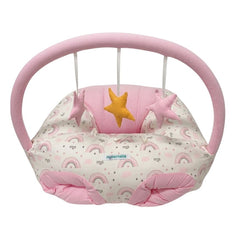 Puff de Descanso Bebé 2 en 1 Maternelle rosado arcoiris - soporte 360