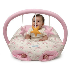 Puff de Descanso Bebé 2 en 1 Maternelle rosado arcoiris - soporte 360
