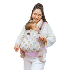 Mochila Ergonómica Evolutiva 4 en 1 maternelle Rosado bebé Leoncitos, canguro, portabebé