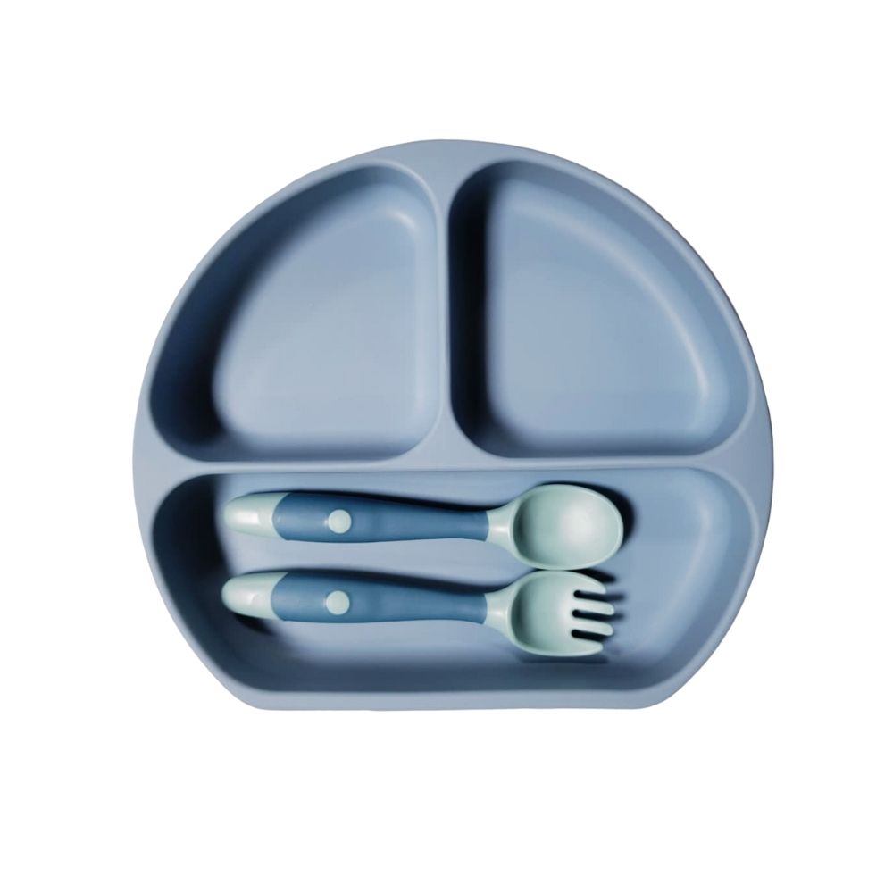 Set de Alimentación de Silicona – Plato + Cubiertos