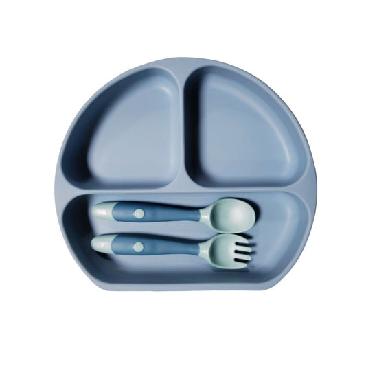 Set de Alimentación de Silicona – Plato + Cubiertos