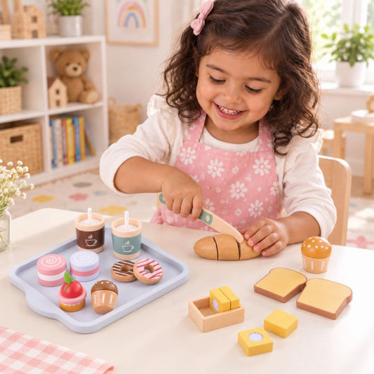Set de alimentos de madera - Juguete cocina multifuncional