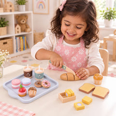 Set de juego de desayuno de madera