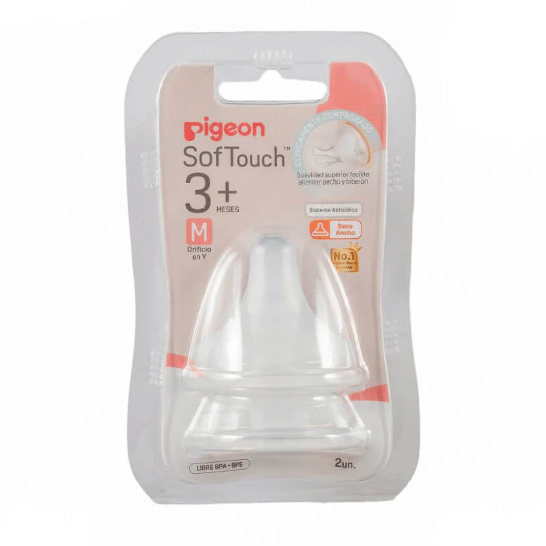 CHUPETE/TETINA PERISTÁLTICA BOCA ANCHA "M" 2 UN. - PIGEON