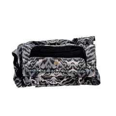 Mochila ergonómica premium maternelle azul print, fresco y resistente, soporte cervical, canguro, portabebé