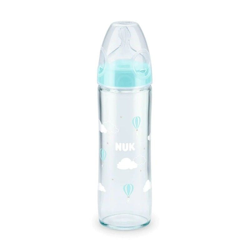 Biberón First Choice + New Classic Vidrio 240ml Celeste