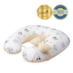 Almohada de Lactancia y Estimulación 5 en 1 maternelle Maiz animales, colecho, soporte de espalda, cojín de lactancia