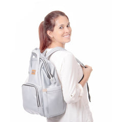 MOCHILA PAÑALERA PLOMO