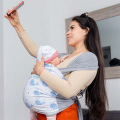 Fular Ergonómico maternelle Melange Ballenitas para bebé en los primeros meses, portabebé
