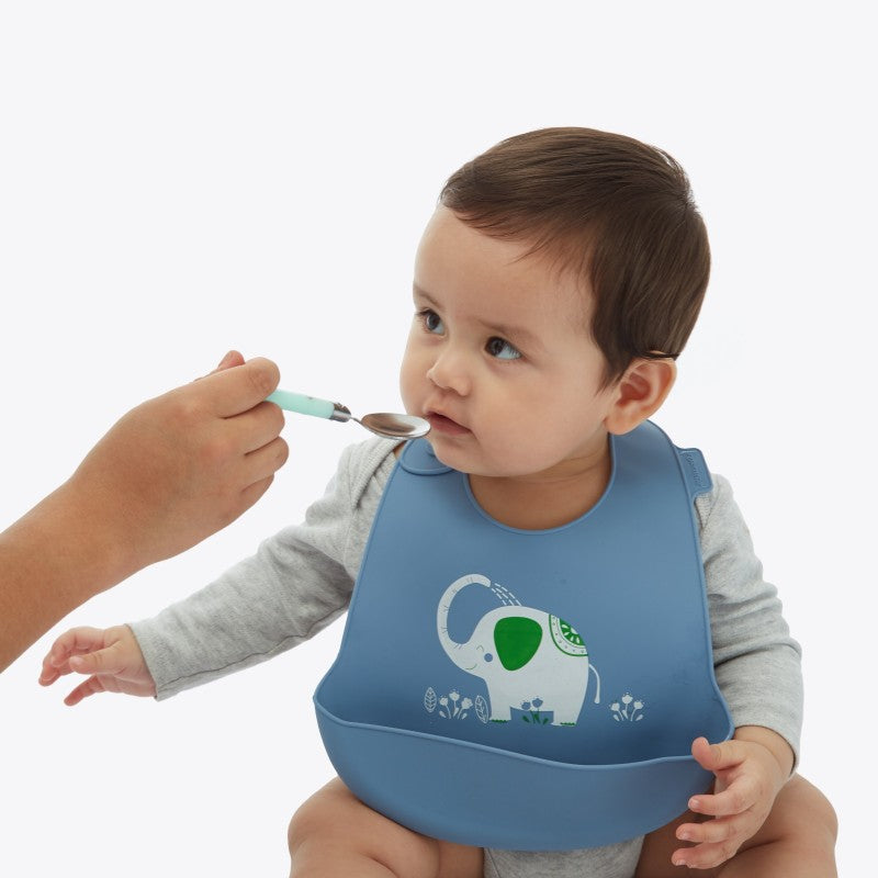 Babero con Bolsillo de Silicona Elefantitos - Maternelle
