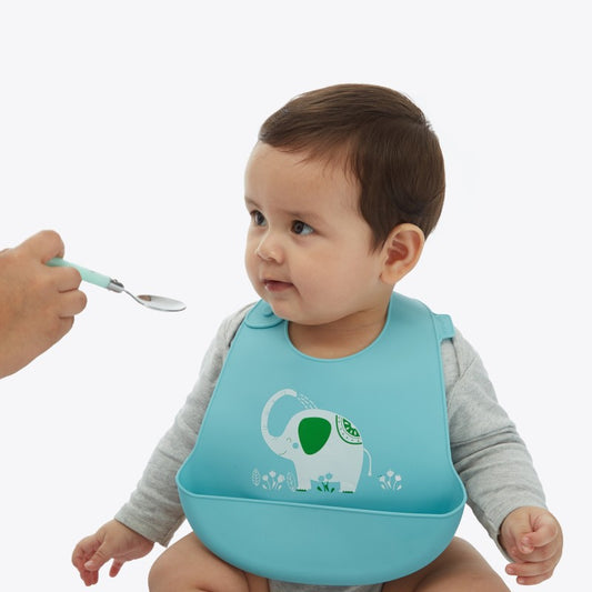 Babero con Bolsillo de Silicona Elefantitos - Maternelle